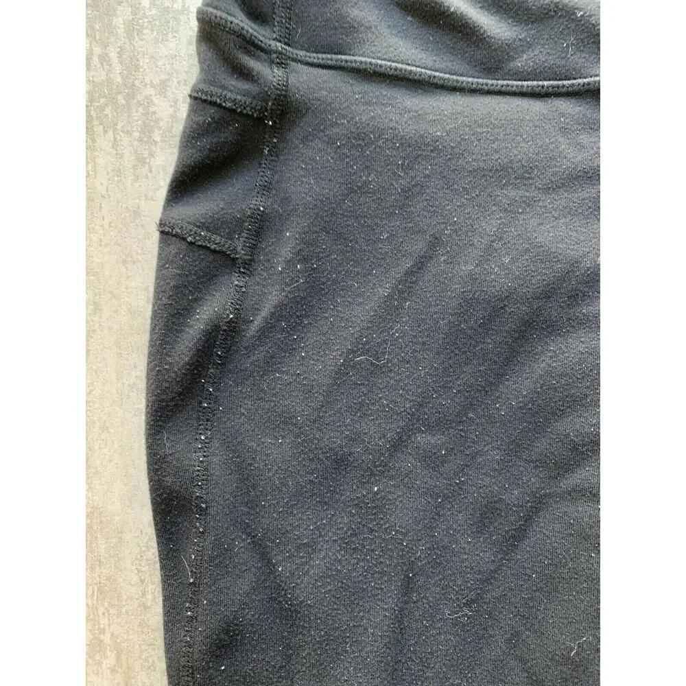 LULULEMON Black Straight Leg Luon Leggings Pants RARE VINTAGE Back Butt Pocket 6